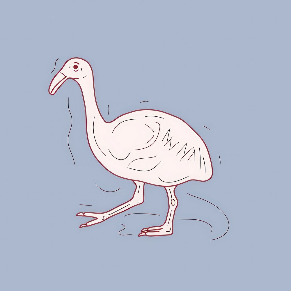 Illustrated waterfowl flamingo drawing.