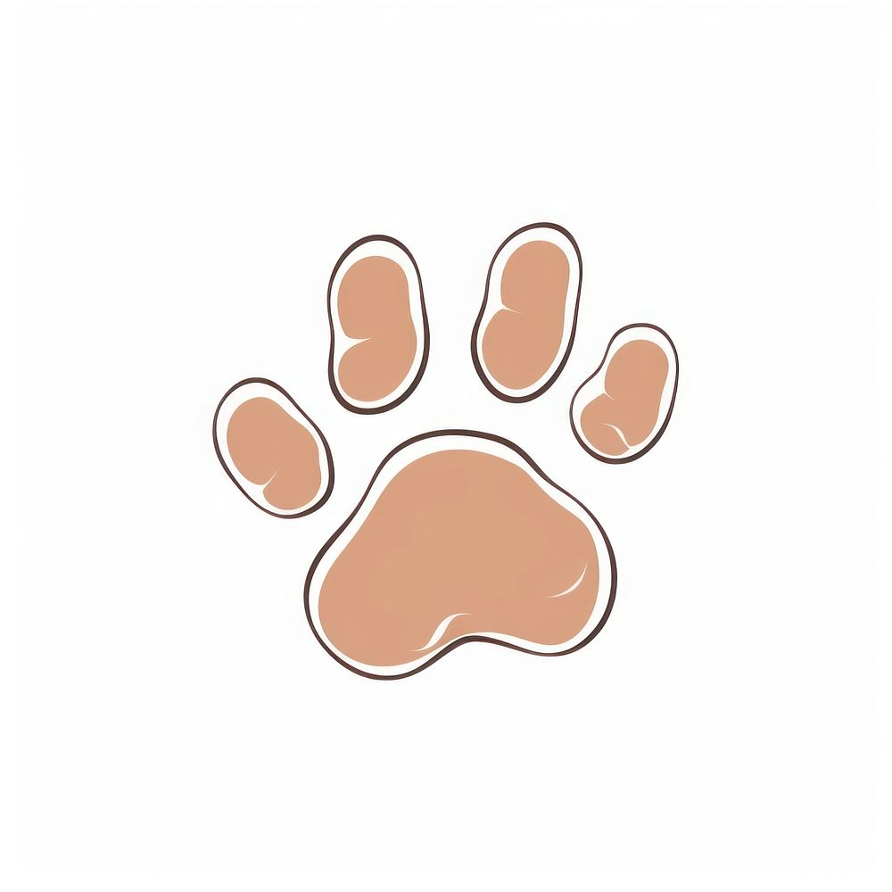 Dog paw print hand footprint person.