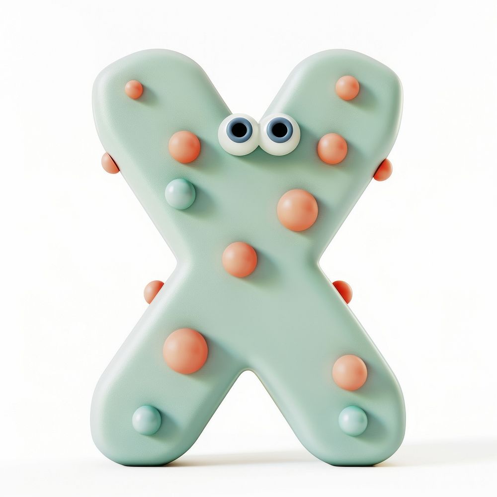 Letter x confectionery medication turquoise.