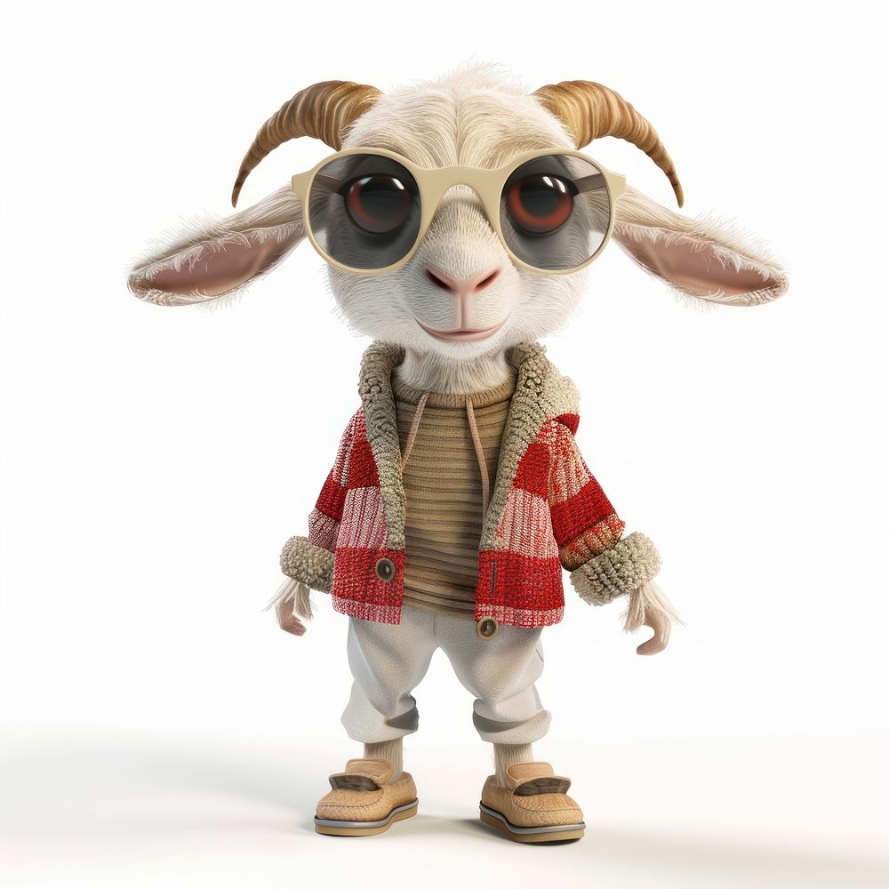 Goat wering fashion clothing figurine person human.