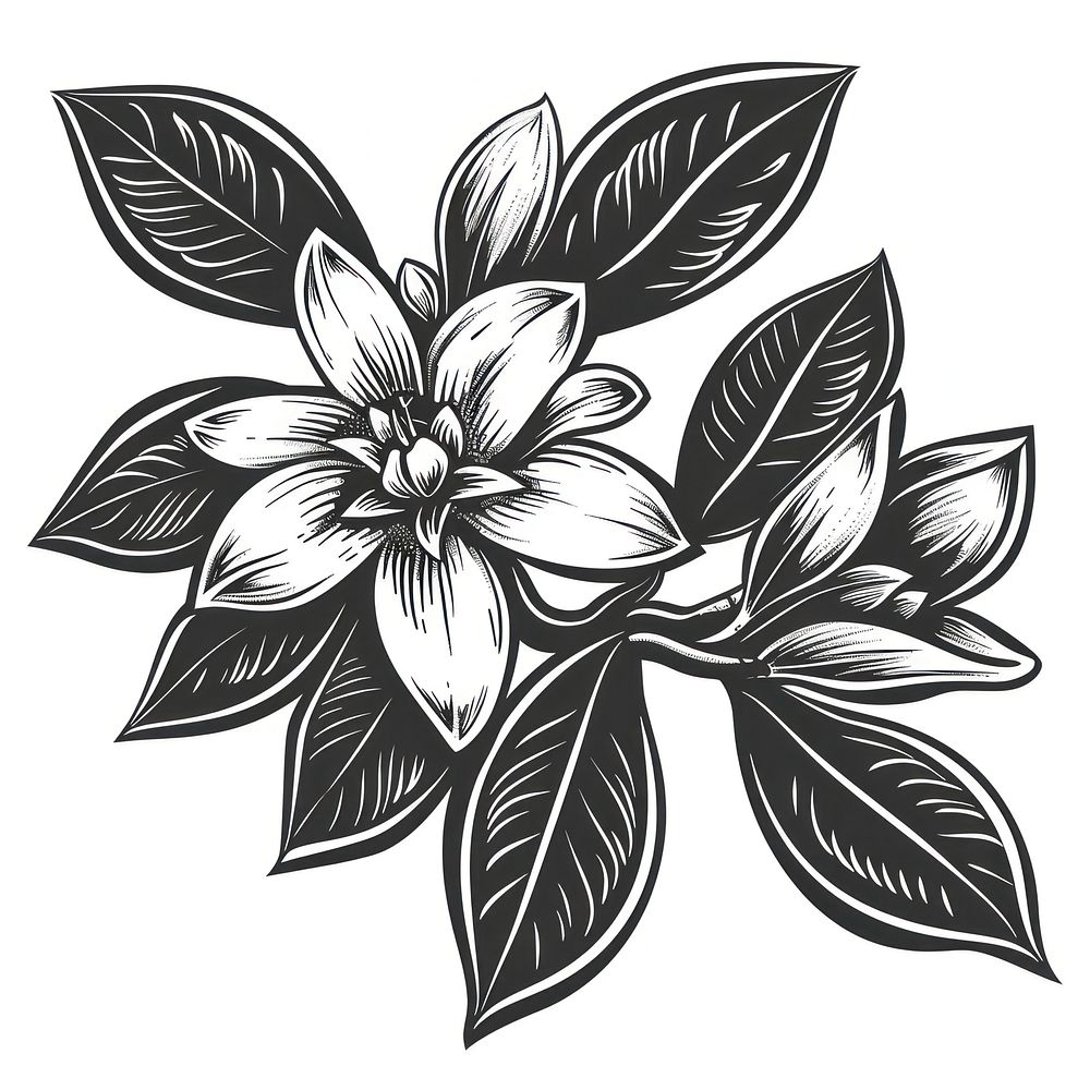 Jasmine flower illustrated graphics blossom.