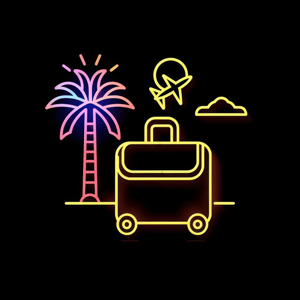 Travel concept icon neon dynamite weaponry.