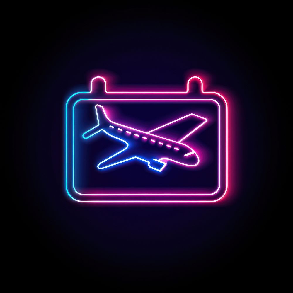 Air ticket neon light.