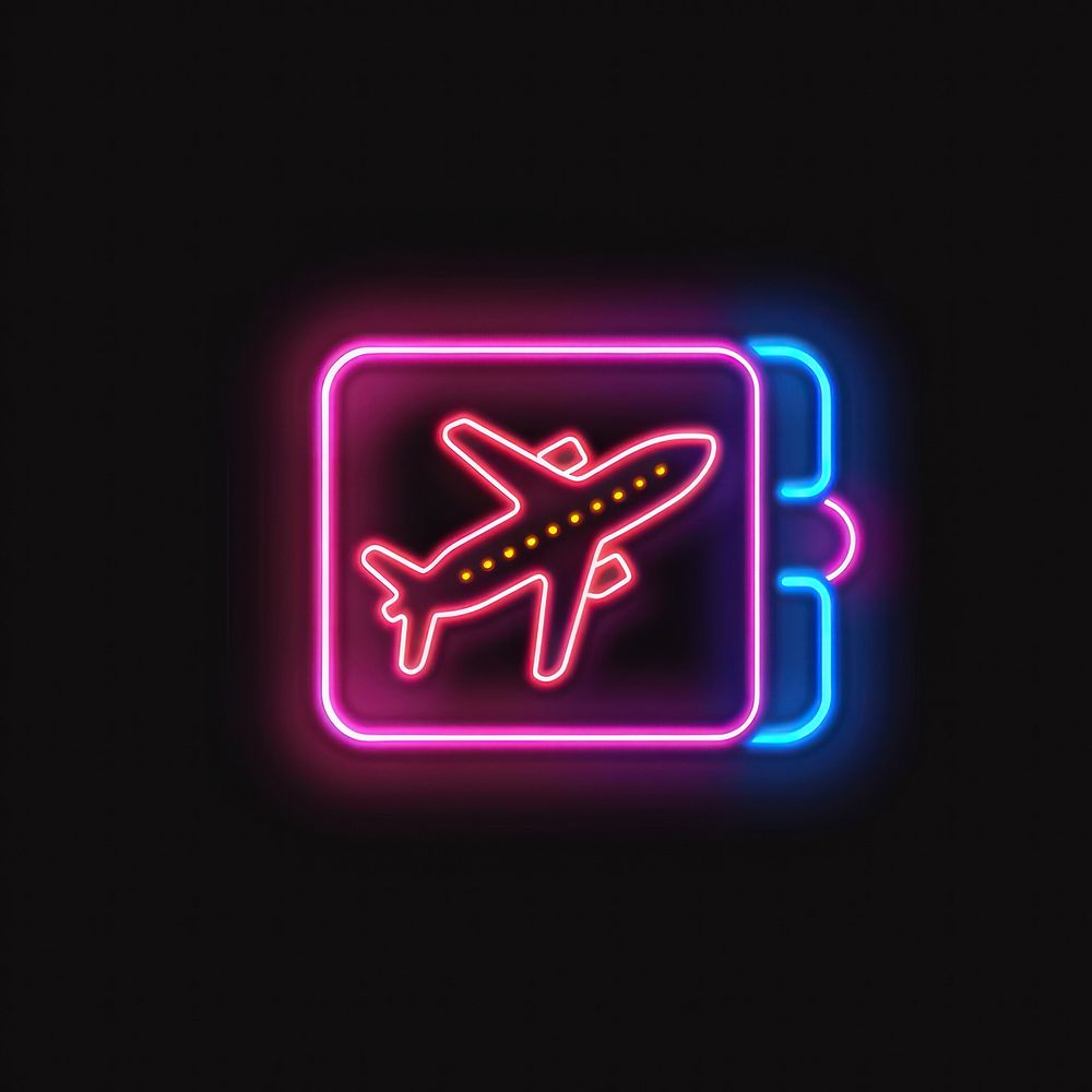 Air ticket neon scoreboard light.
