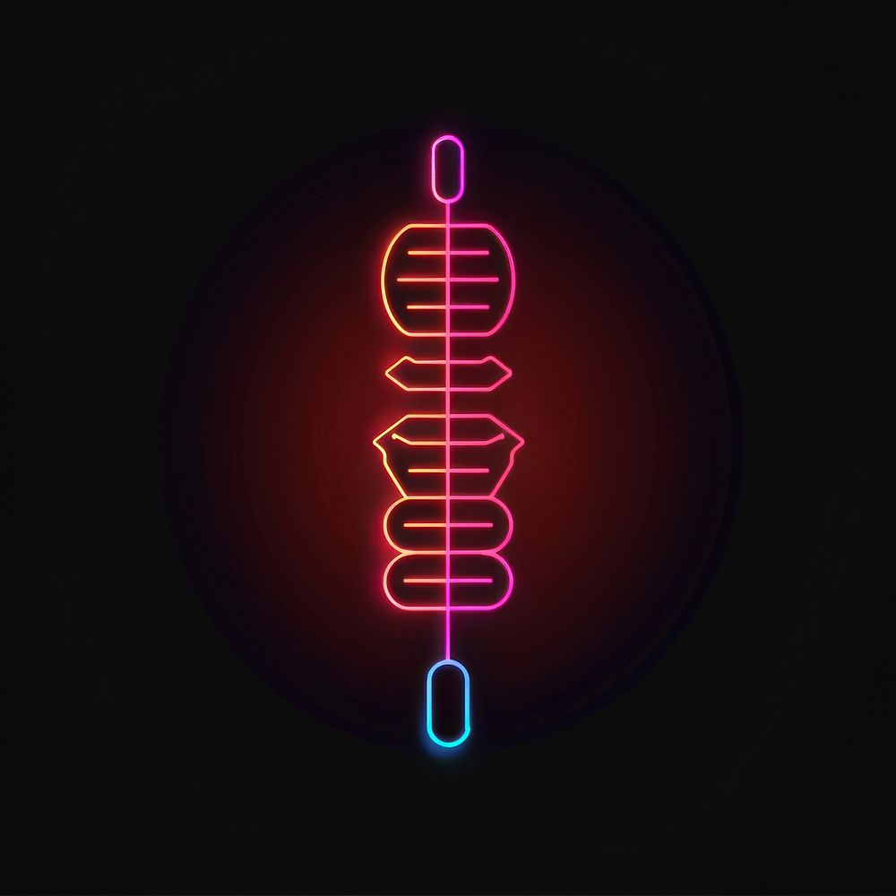 Bbq skewer icon neon astronomy outdoors.