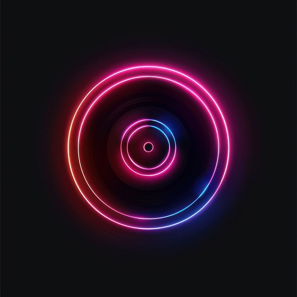 Case cd icon neon spiral light.