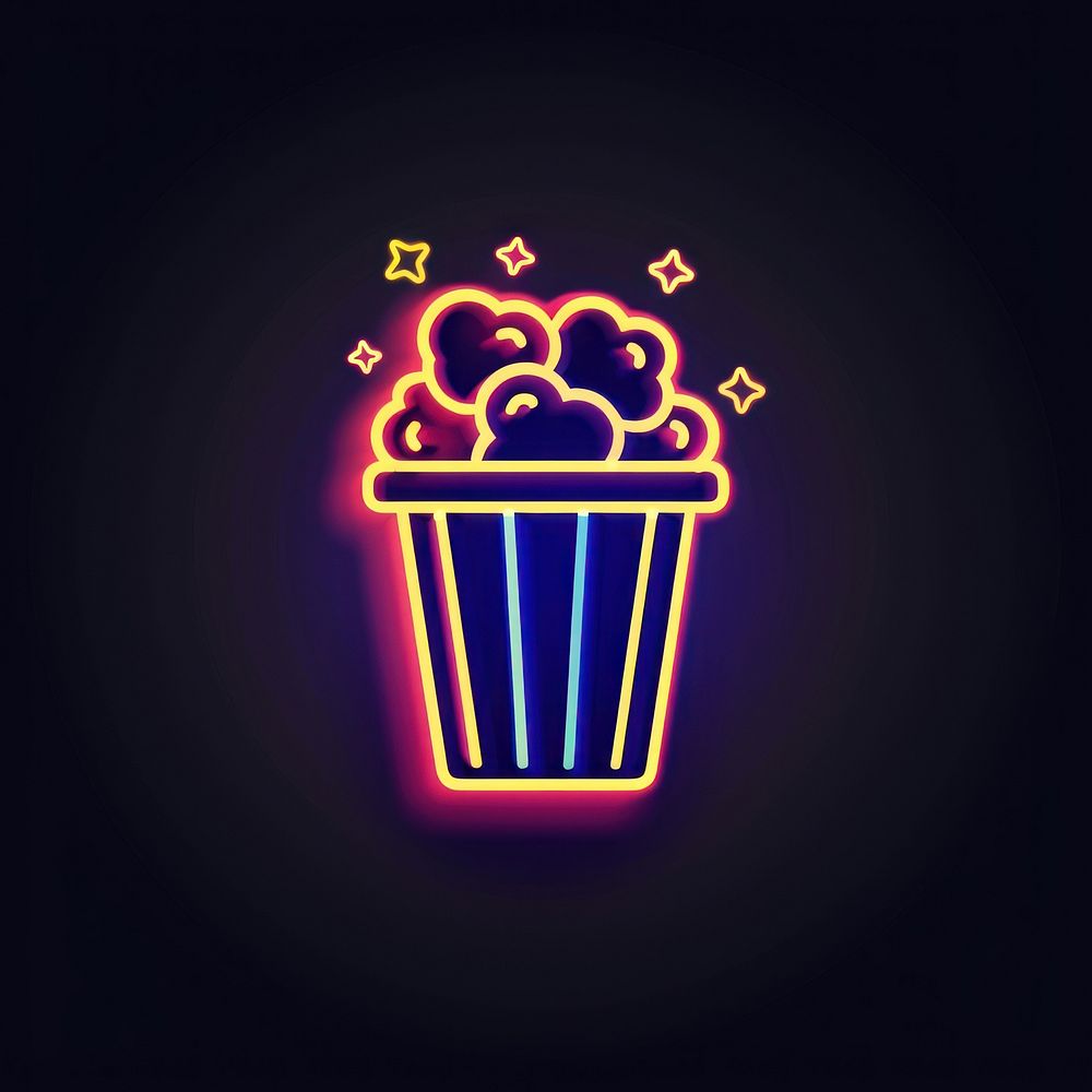Movie concept icon neon lighting disk.