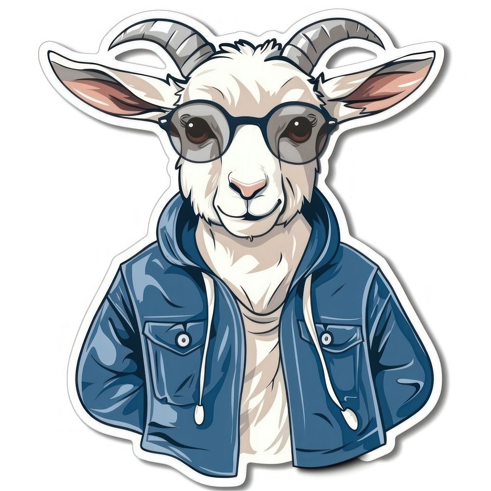 Goat wering fashion clothing illustrated livestock apparel.