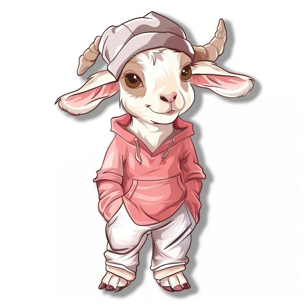 Goat wering fashion clothing illustrated publication livestock.
