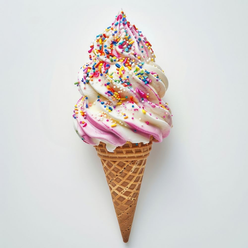 Ice cream cone dessert creme food.