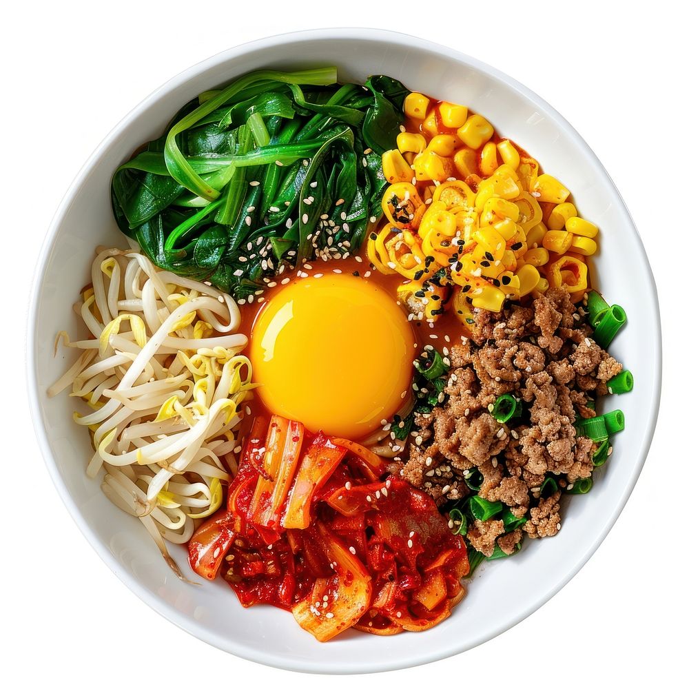 Korean food noodle plate meal.