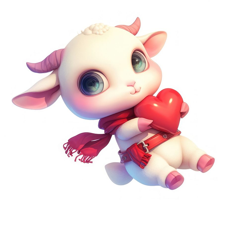 Baby cute goat Jumping for fun animal shark doll.