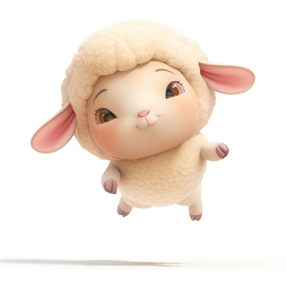 Baby cute goat Jumping for fun person human plush.
