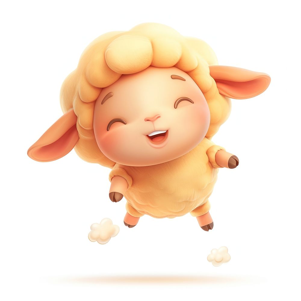 Baby cute goat Jumping for fun medication figurine person.