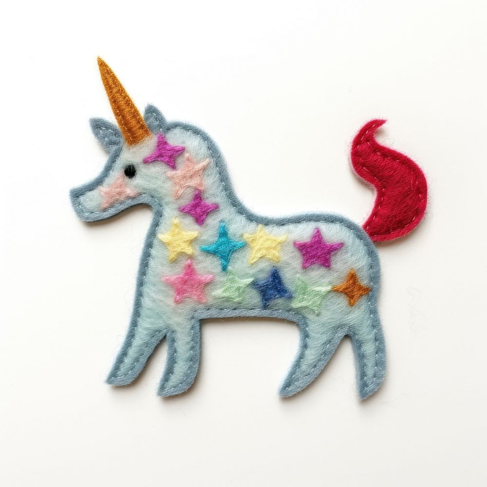 Felt stickers of a single unicorn accessories embroidery accessory.