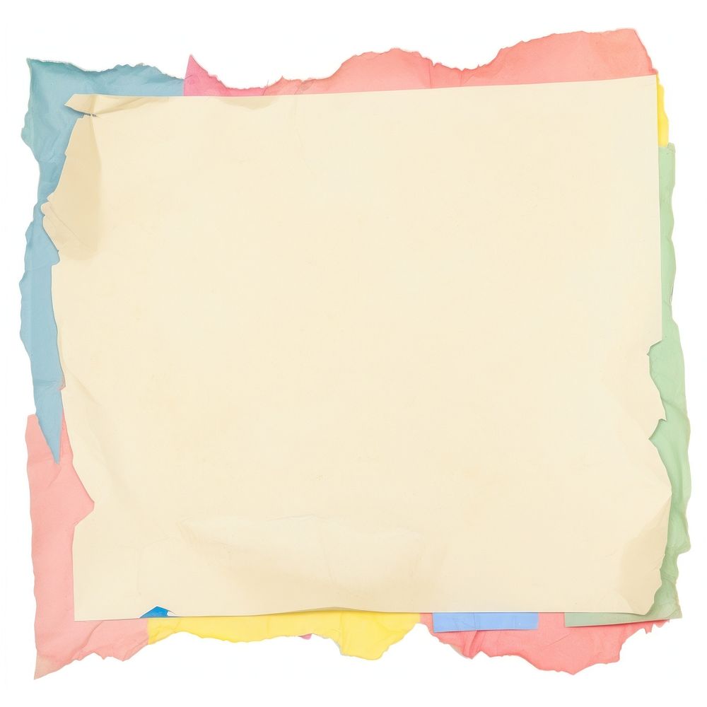 Colorful ripped paper text diaper.