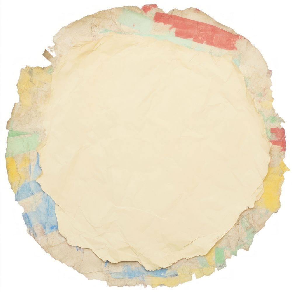 Circle colorful ripped paper diaper.