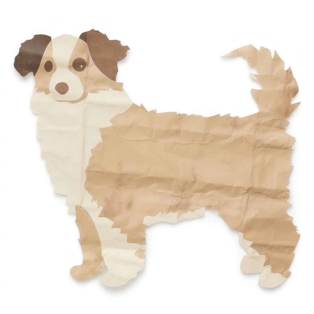 Dog shape newpaper ripped paper cardboard diaper animal.