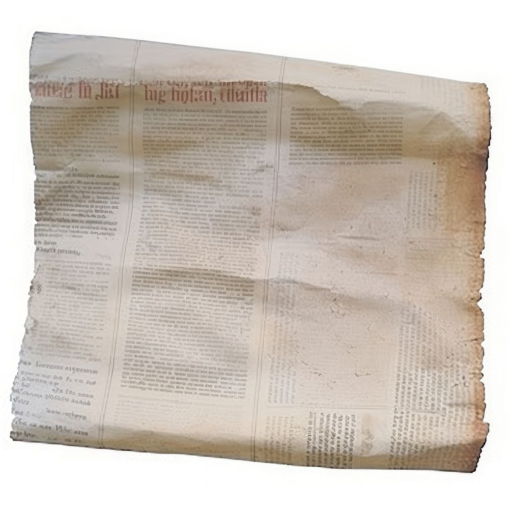 Newspaper ripped paper text.
