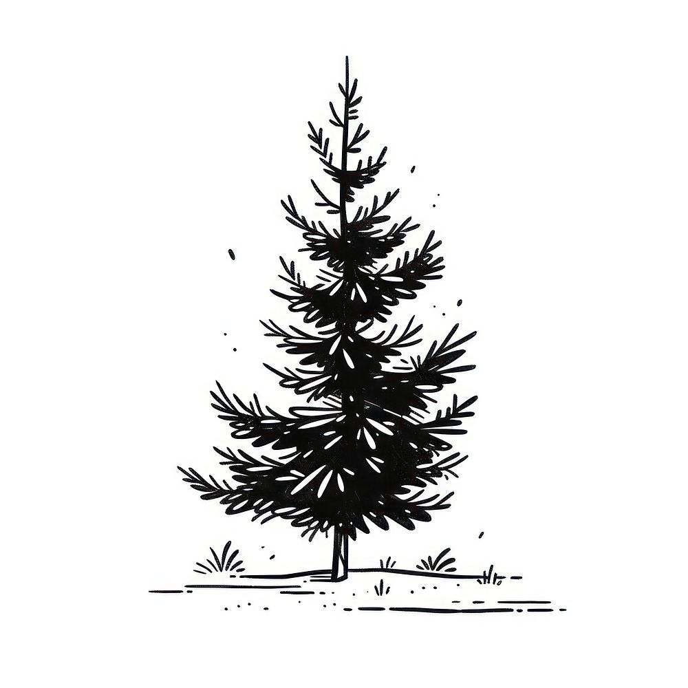 Pine Beetle pine illustrated stencil.
