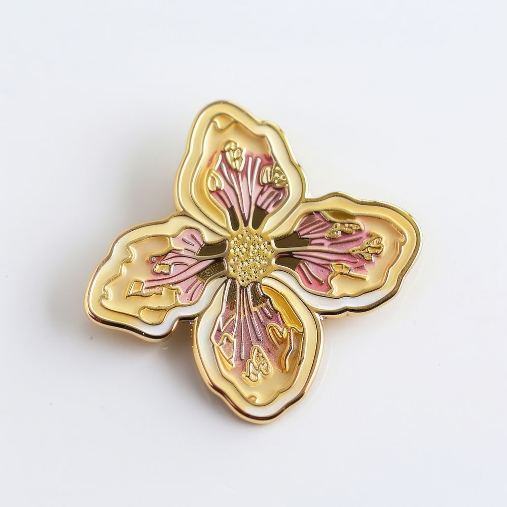 Showy Beardtongue flower shape pin badge accessories accessory jewelry.