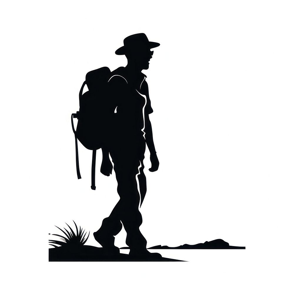 A traveler silhouette clothing apparel person.
