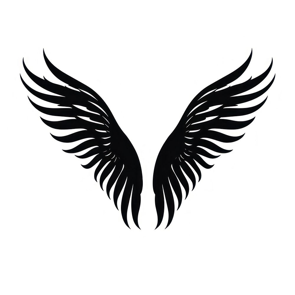 Angel wings silhouette vulture emblem symbol.