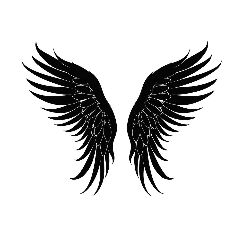 Angel wings silhouette animal symbol emblem.