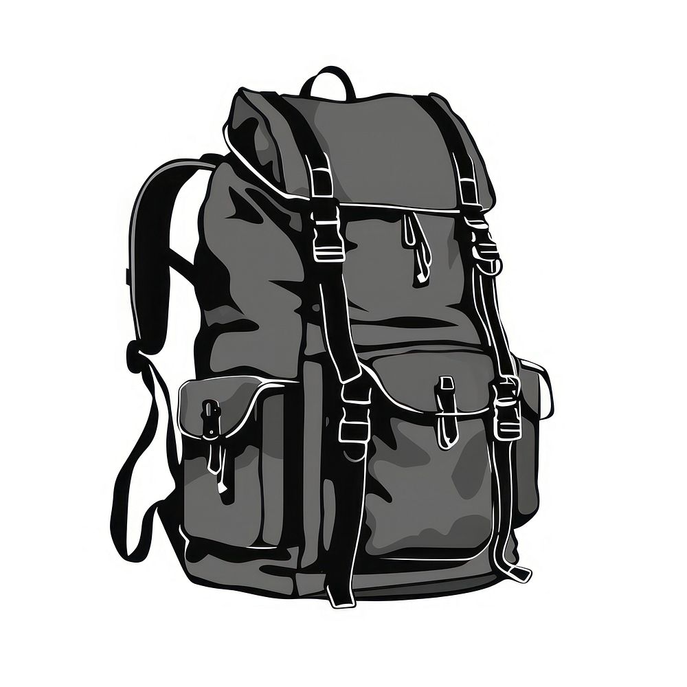 Backpack silhouette dynamite weaponry bag.