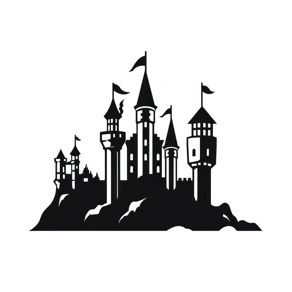 Castle silhouette art architecture illustrated.