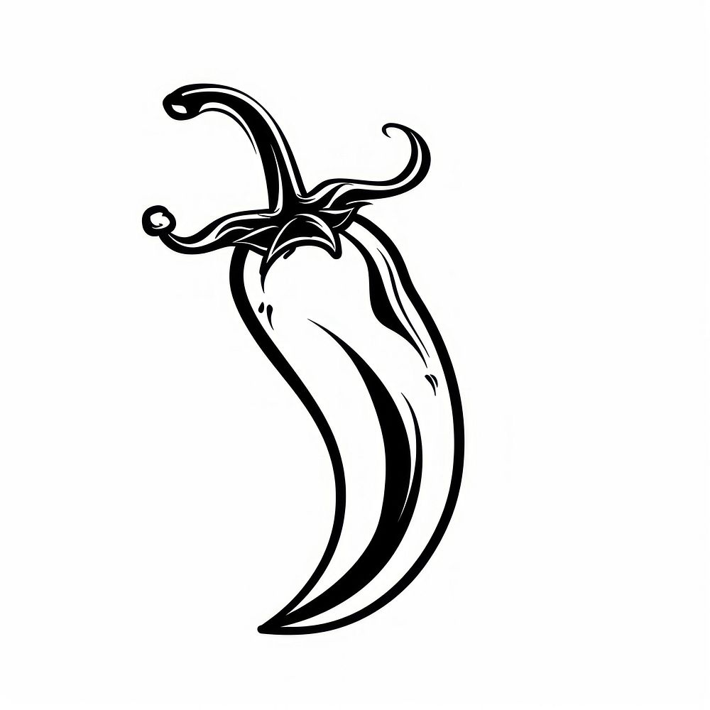 Chilli tattoo flat illustration weaponry produce dagger.