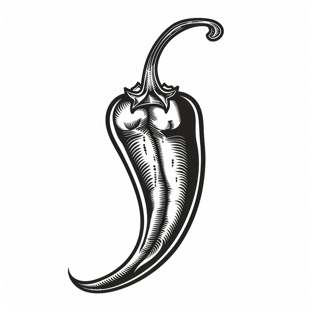 Chilli tattoo flat illustration vegetable produce pepper.