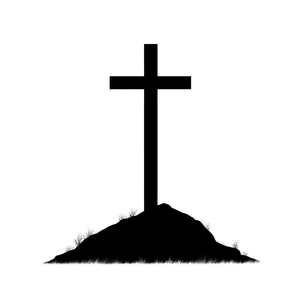 Cross silhouette symbol.