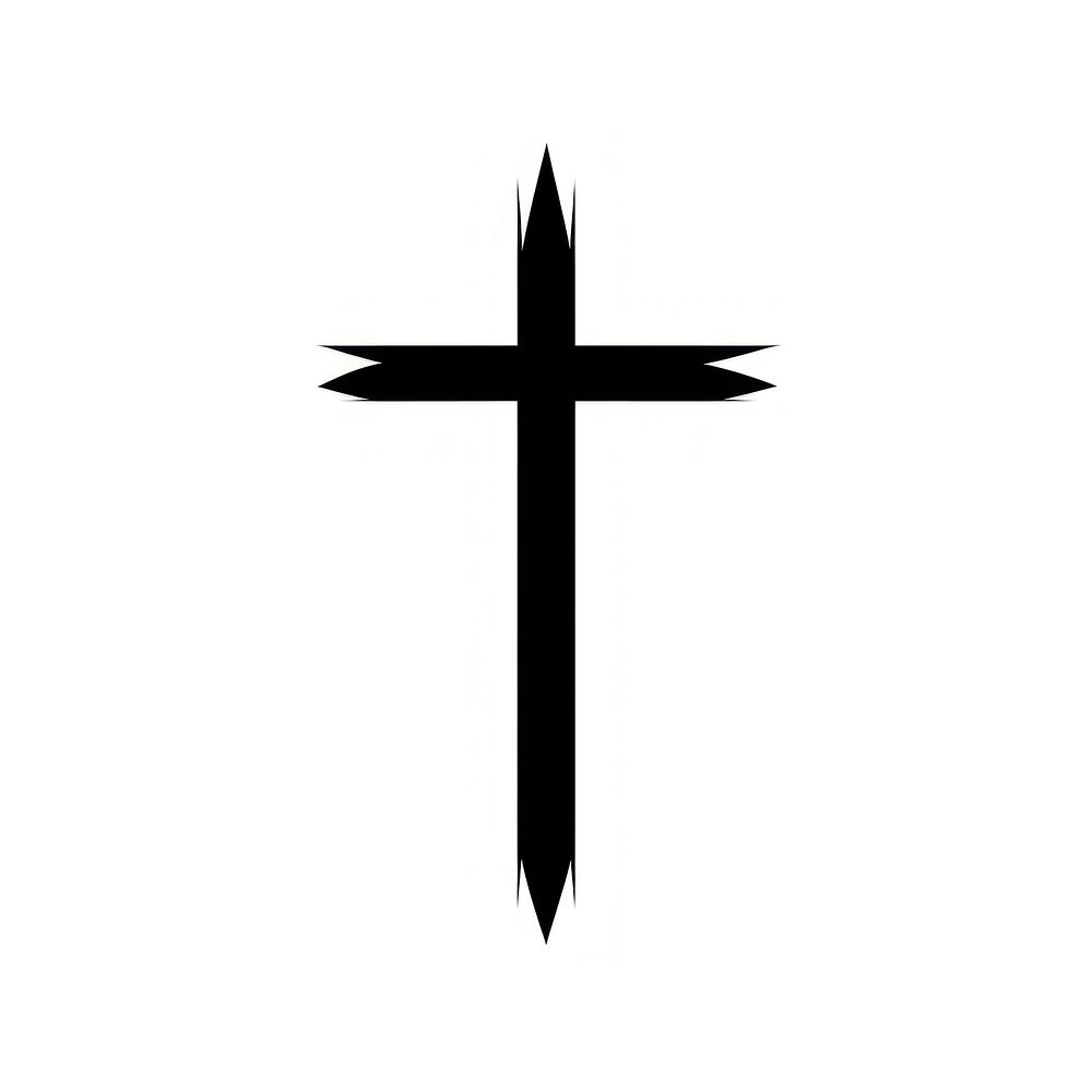 Cross silhouette weaponry symbol animal.