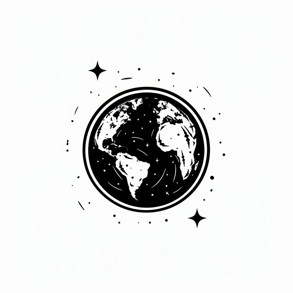 Earth tattoo flat illustration logo appliance device.