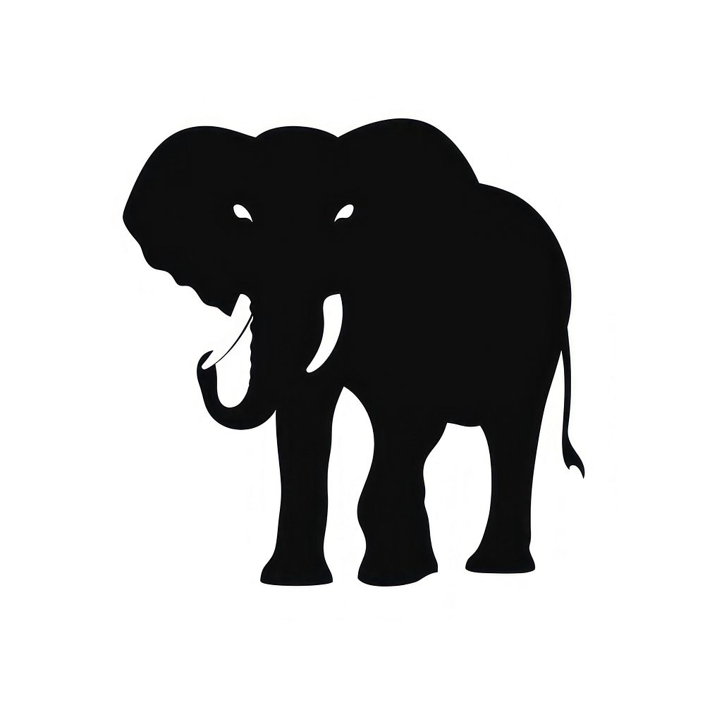 Elephant silhouette wildlife animal mammal.