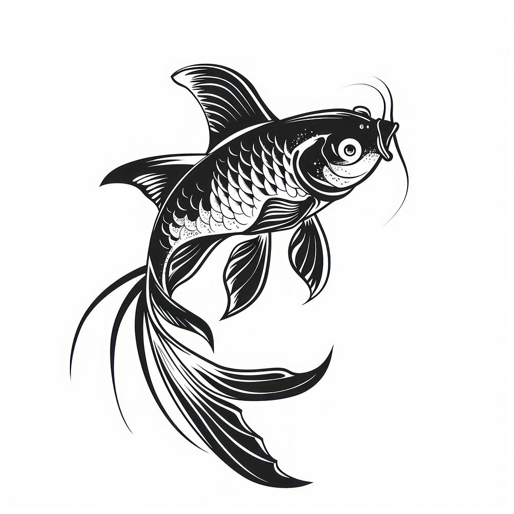 Fish tattoo flat illustration illustrated drawing animal.