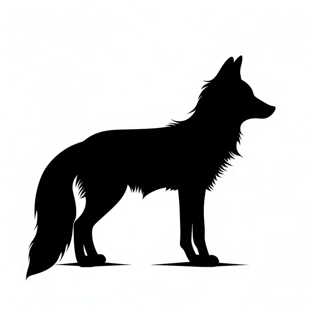 Fox silhouette animal mammal coyote.