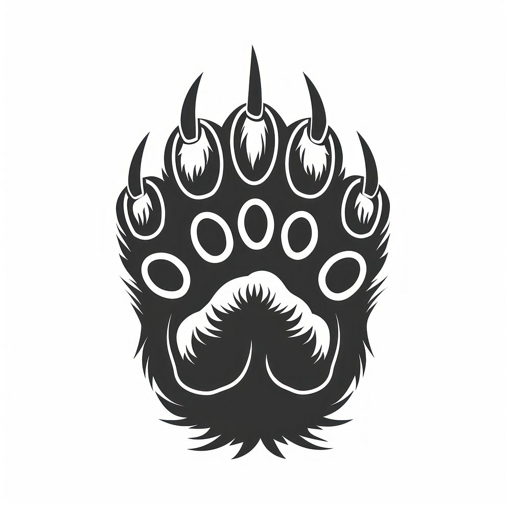 Grizzly bear paw tattoo flat illustration electronics illustrated hardware.