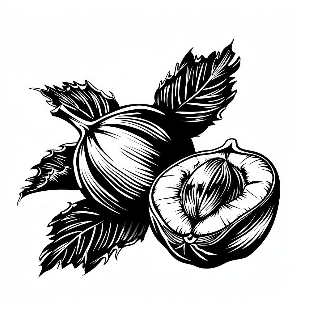 Hazelnut tattoo flat illustration illustrated drawing produce.