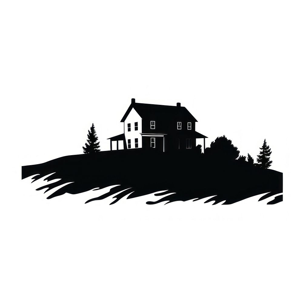 House silhouette art architecture illustrated.