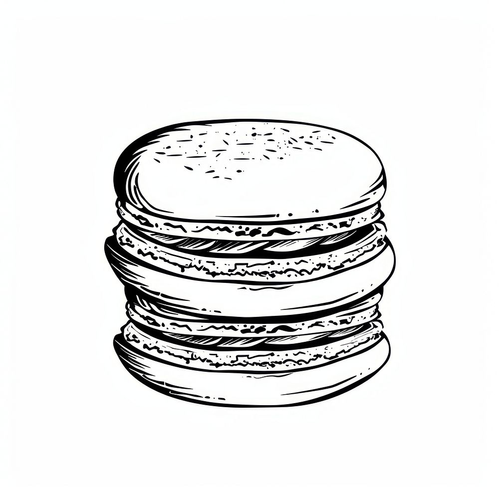 Macaron tattoo flat illustration confectionery illustrated drawing.
