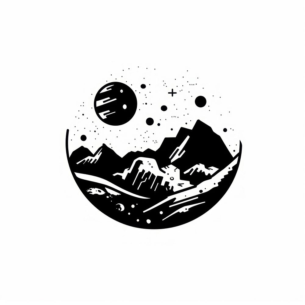 Mars tattoo flat illustration logo stencil symbol.