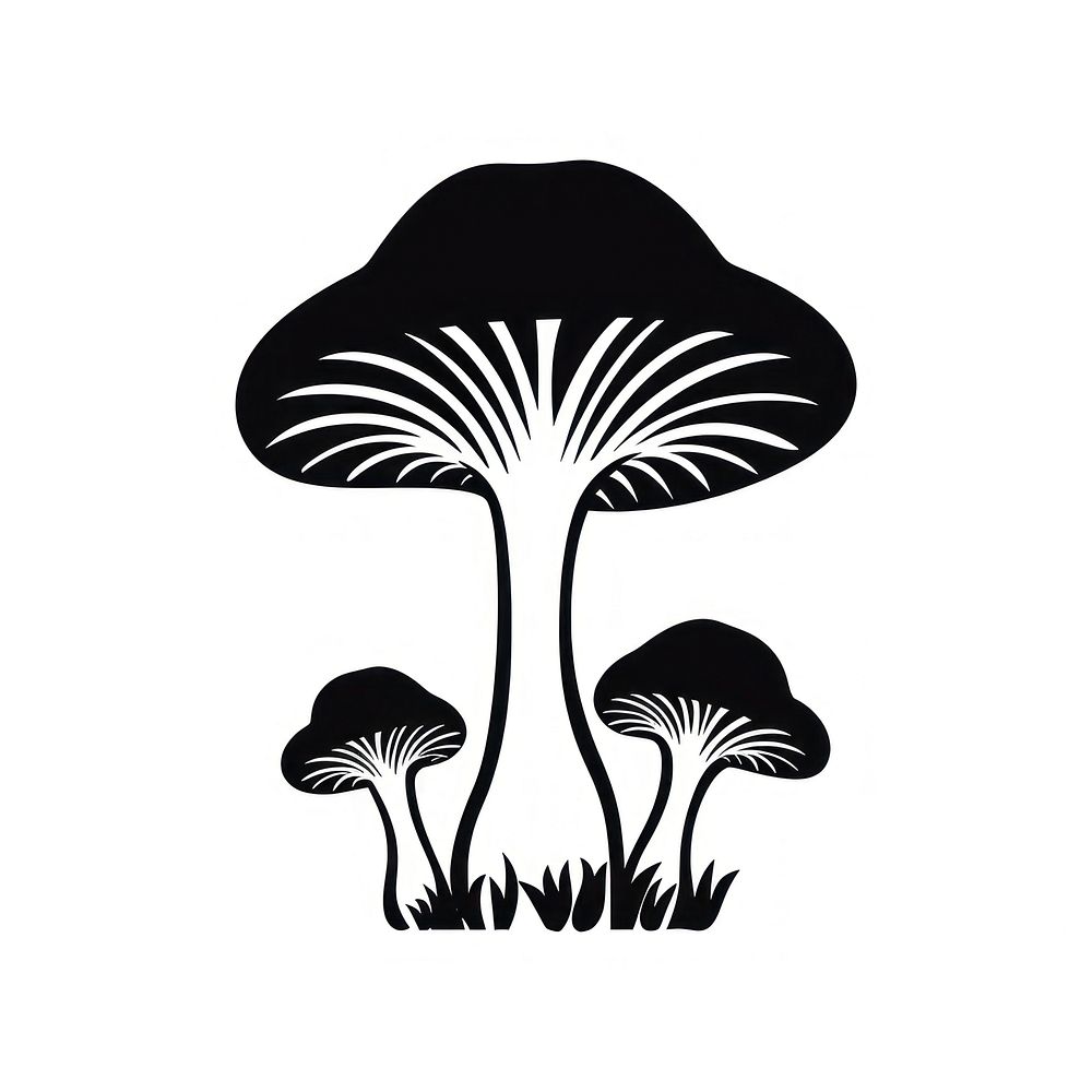 Mushroom silhouette art illustrated wildlife.