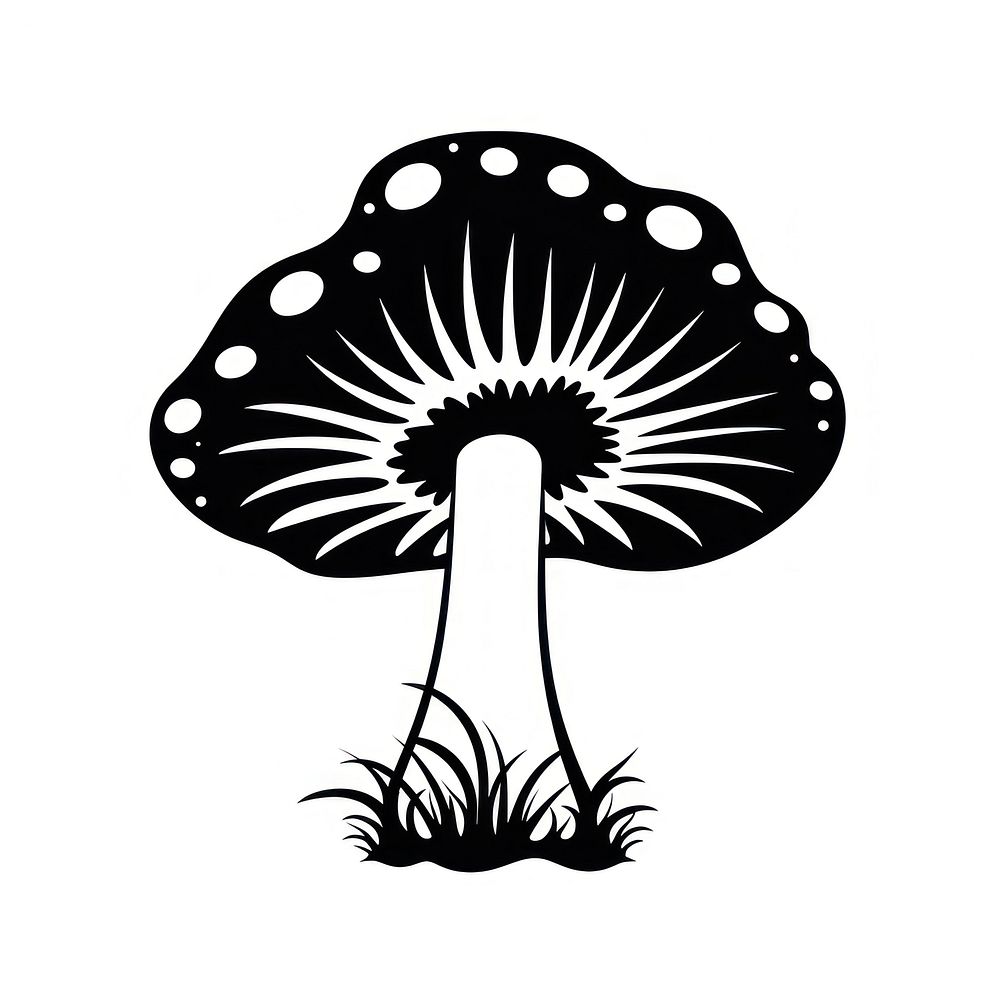 Mushroom silhouette art illustrated chandelier.