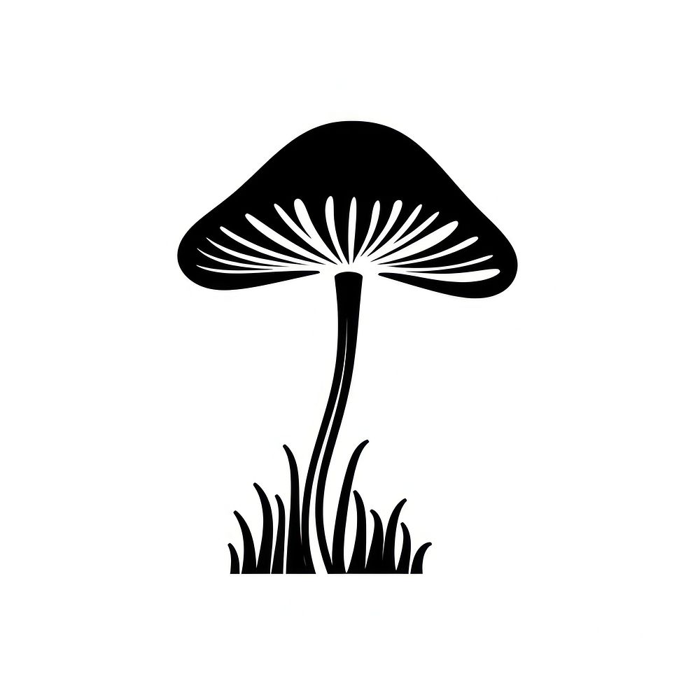 Mushroom silhouette art illustrated stencil.