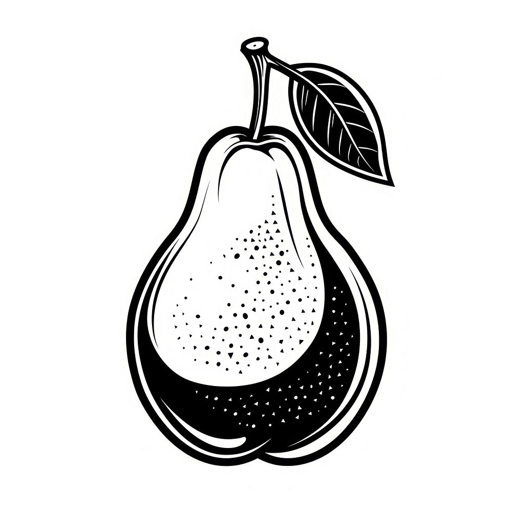 Pear tattoo flat illustration produce fruit plant.