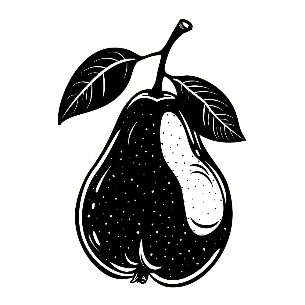 Pear tattoo flat illustration produce animal fruit.