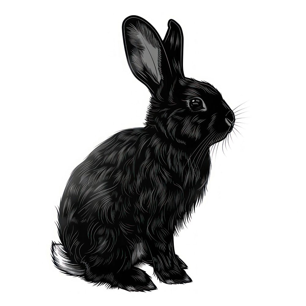 Rabbit tattoo flat illustration animal mammal bunny.