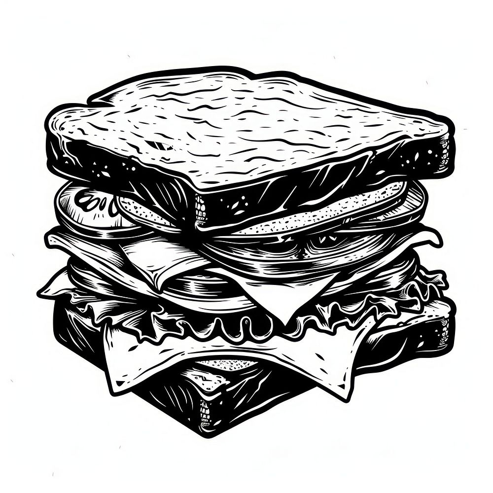 Sandwich tattoo flat illustration publication illustrated clothing.